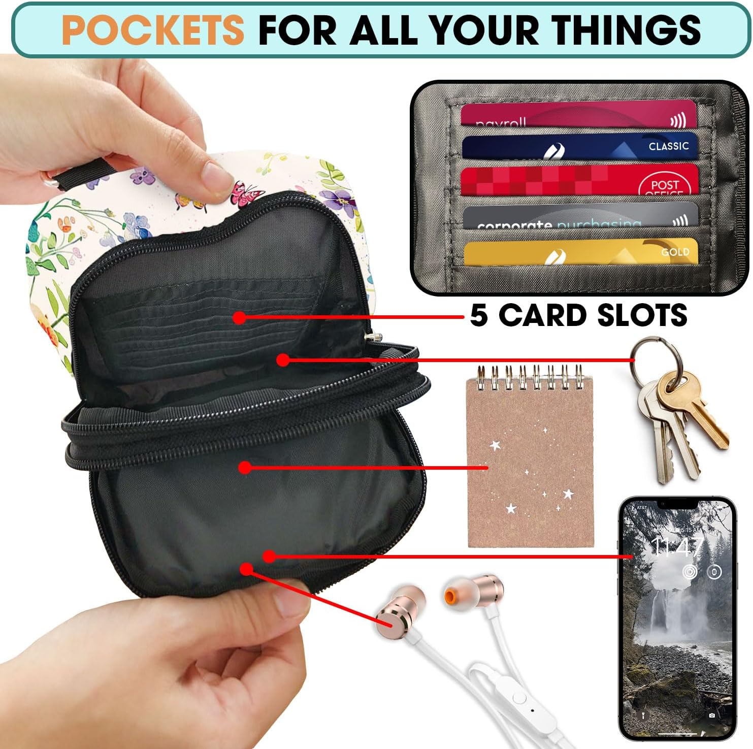Waterproof Crossbody Phone Purse. Cell Phone Bag for Women. Gift for Cat Lover and Owner. - Image 4