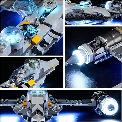 Miniatura 4 de YEABRICKS Kit de luz LED para Lego - Modelo de bloques de construcción N-1 Starfighter de Star Wars The Mandalorian, juego de luces LED compatible