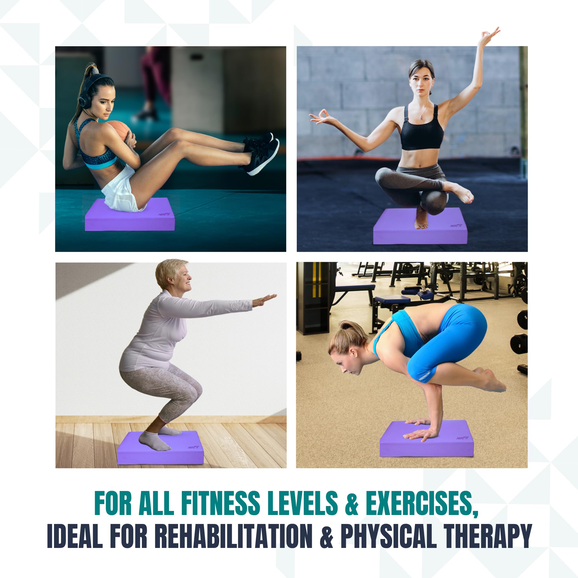 Cuscinetto per equilibrio ad alta densità, in schiuma TPE resistente, per fisioterapia, con superficie antiscivolo, leggero, per allenamenti a casa e in palestra, per migliorare la forza e
