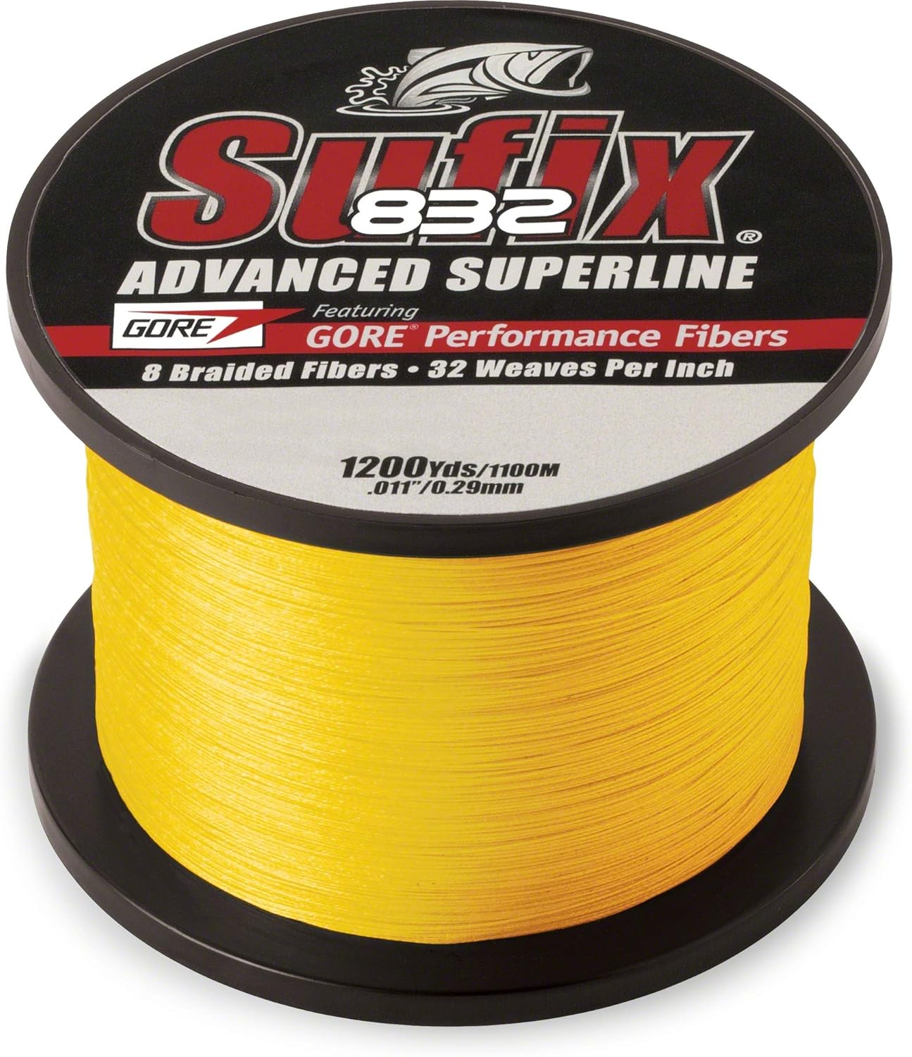 Sufix 832 Braid 30 lb Hi-Vis Yellow - 1200 Yds
