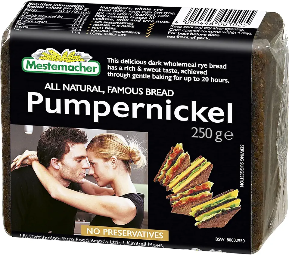 Mestemacher Pão Pumpernickel 250G (Centeio Integral E Malte)