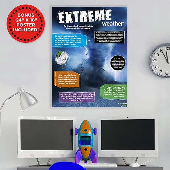 Discovery Extreme Weather STEM Science Kit, At-Home STEM Kits For Kids Age 12 And Up, Weather Experiment Kits for Young Scientists, DIY Volcano & Artificial Snow