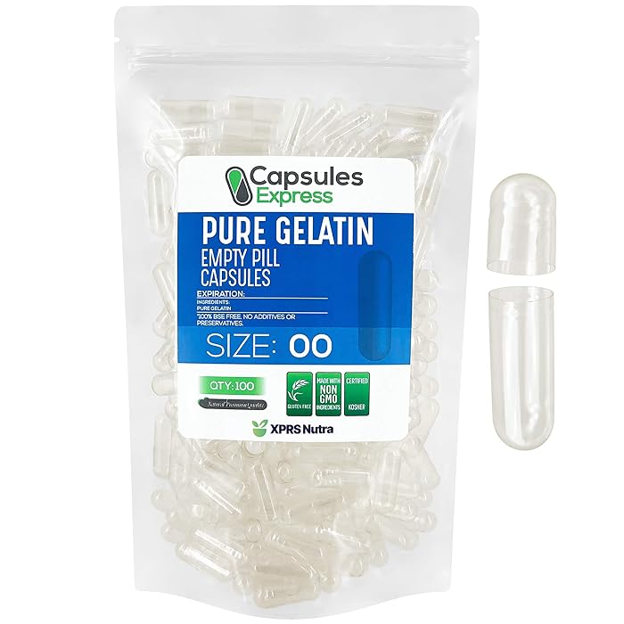 Buy XPRS Nutra Size 00 Empty Capsules 100 Count Clear Empty Gelatin