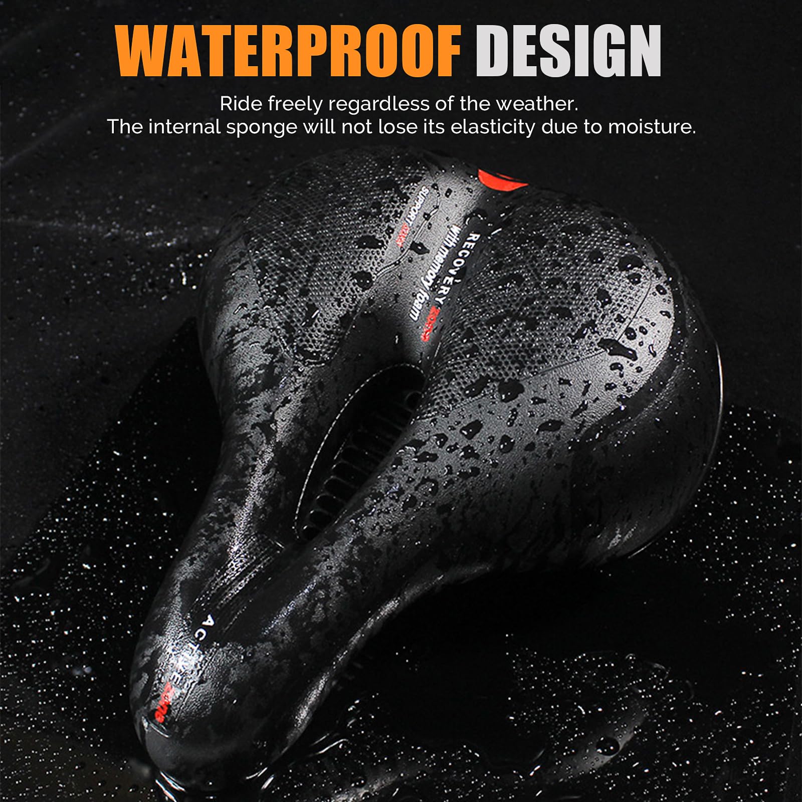 Selle De Vélo Confort BENSON Avec Gel - Noire - Compatible VTT, Ville, BMX, E-Bike