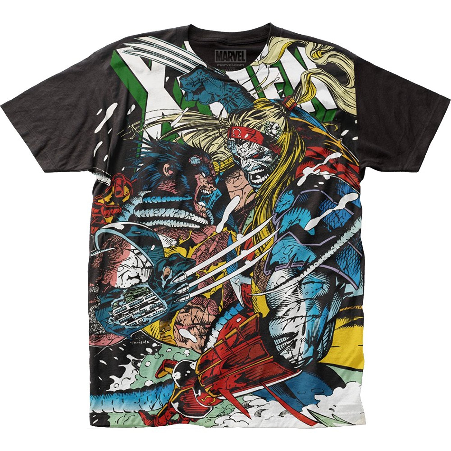 ImpactMarvel Men's X-Men Wolverine Vs. Omega Subway Slim-Fit T-Shirt S Black