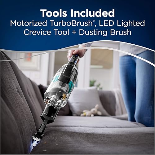 Miniatura 7 de BissellBissell IconPet inalámbrico con enredos, filtración de SmartSeal, vacío de mano de palo ligero, 22889, titanio  negro  azul