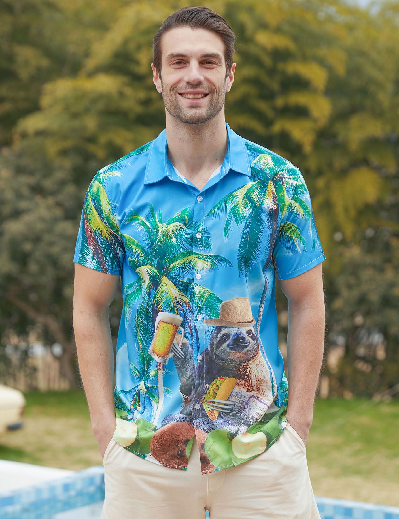 TUONROAD Hawaiihemd Herren 3D Funky Shirt Hemd Herren Kurzarm Button Down Freizeithemden Hawaii Hemd Männer M-XXL