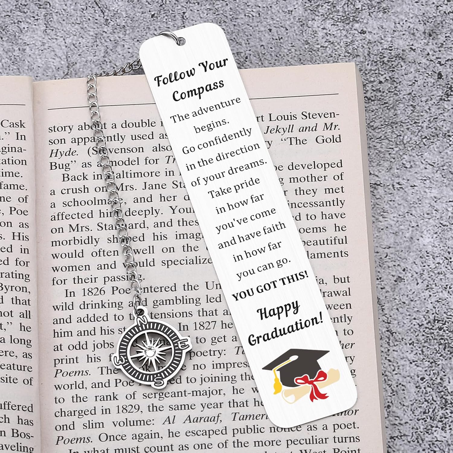 Graduation Gifts for Her Him, Class of 2026 Graduation Bookmark, College Senior Middle High School 5th 8th Grade Graduate 2026 Graduation Compass Bookmark for Girls Boys Students Grad Senior Night - Image 4