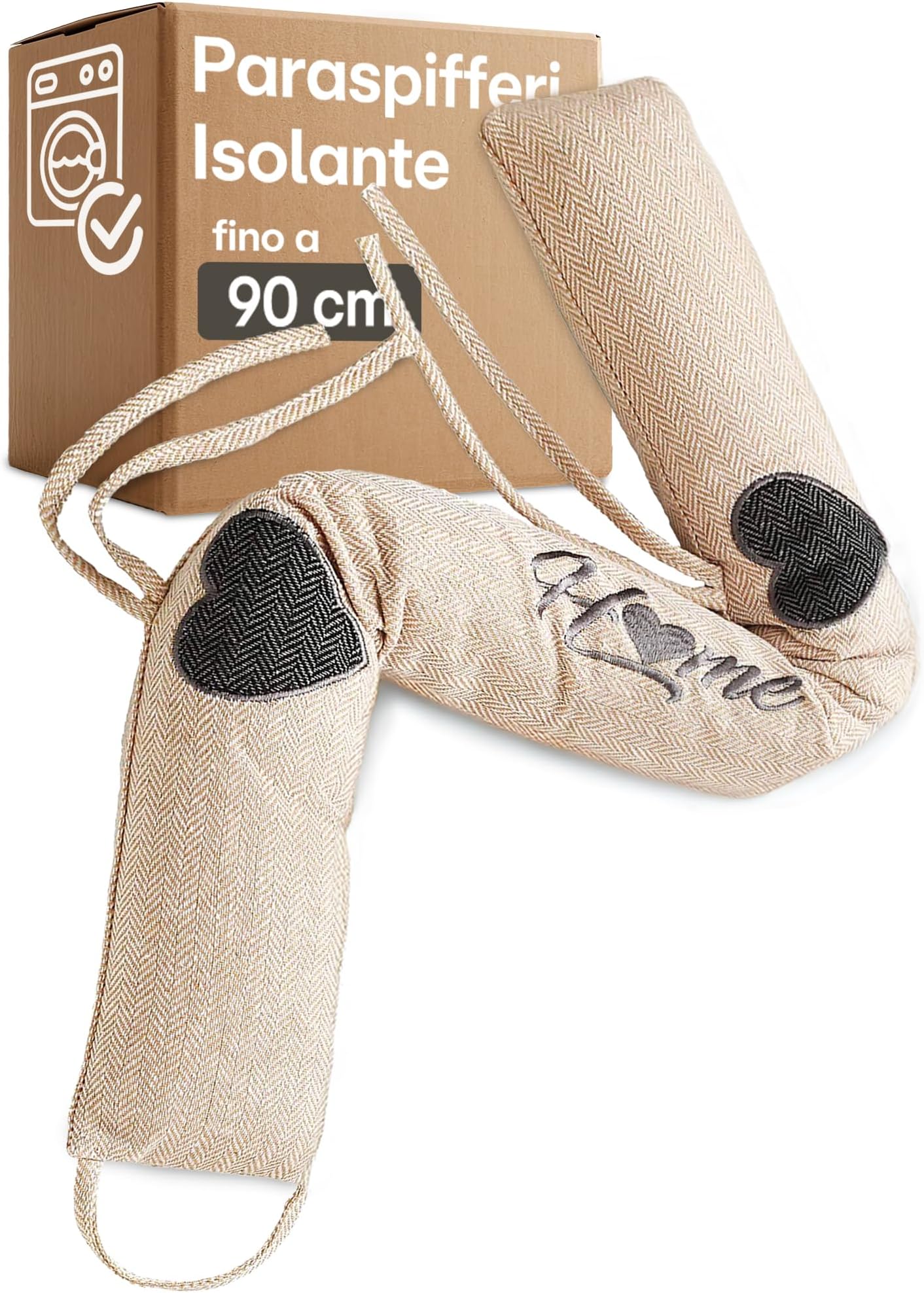 Paraspifferi Per Porte Praknu - 90 Cm, Lavabile, Beige, Risparmio Energetico - Foto 8