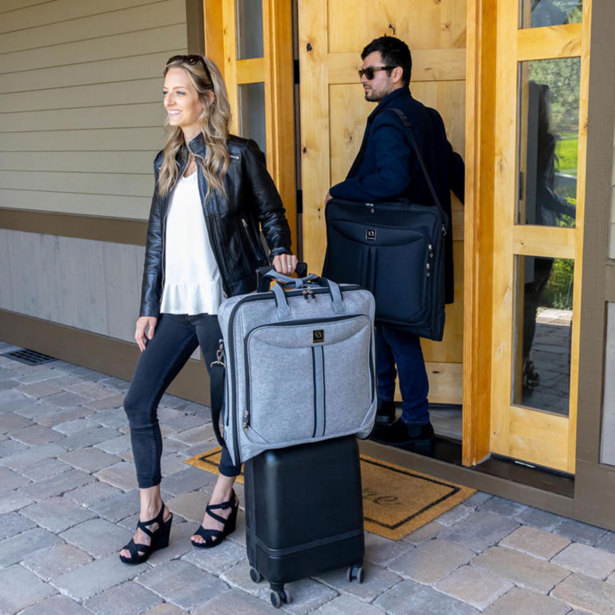 ZEGUR Bolsa de Transporte para Ropa para Viajes y Viajes de Negocios, diseño Elegante, con Correa para el Hombro y Bolsillos de organización