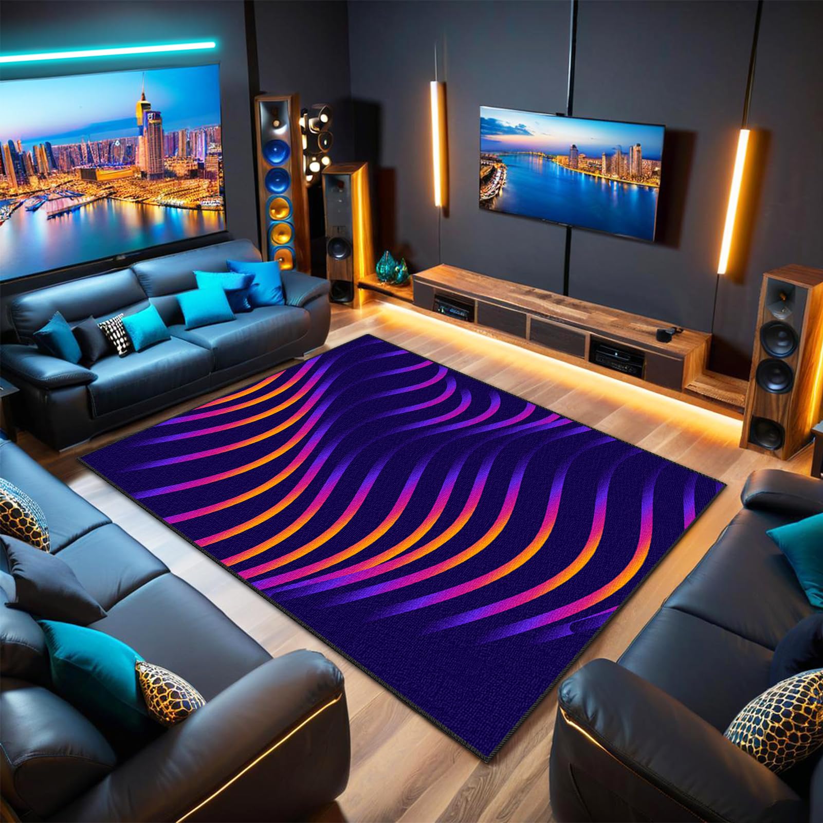 Tapis de décoration moderne et coloré pour créer un espace gaming unique dans une chambre d'ado