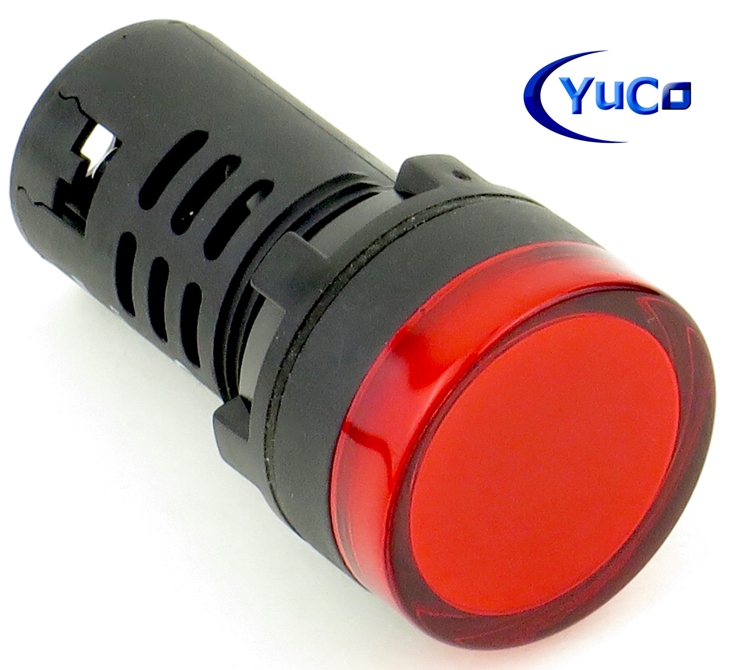 10 YC-22R-2 YuCo CE LISTED 22MM COMPACT PANEL Mount INDICATOR PILOT LIGHT LED RED 120V AC/DC