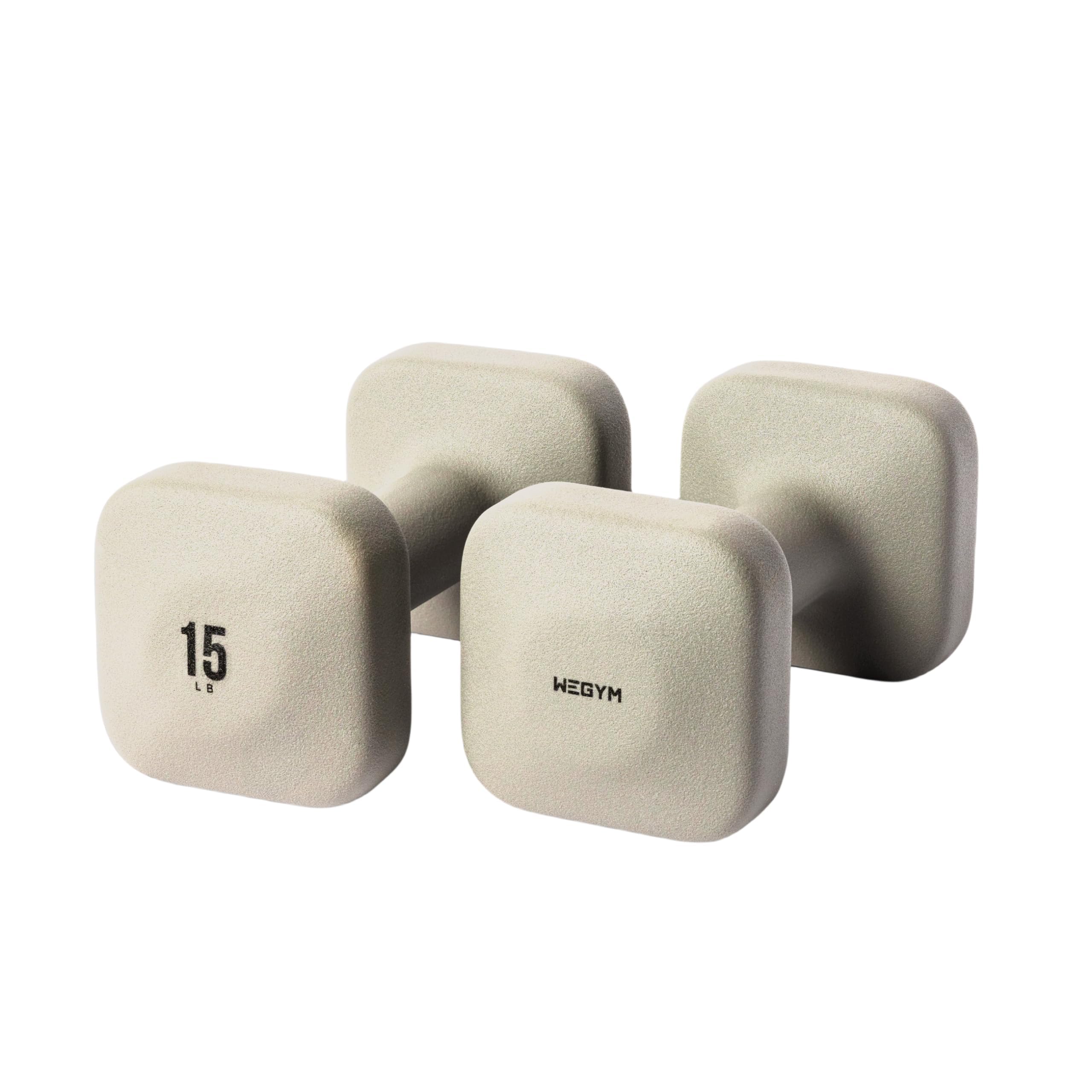 WeGym SafeGrip Square Dumbbells 15 lb Pair