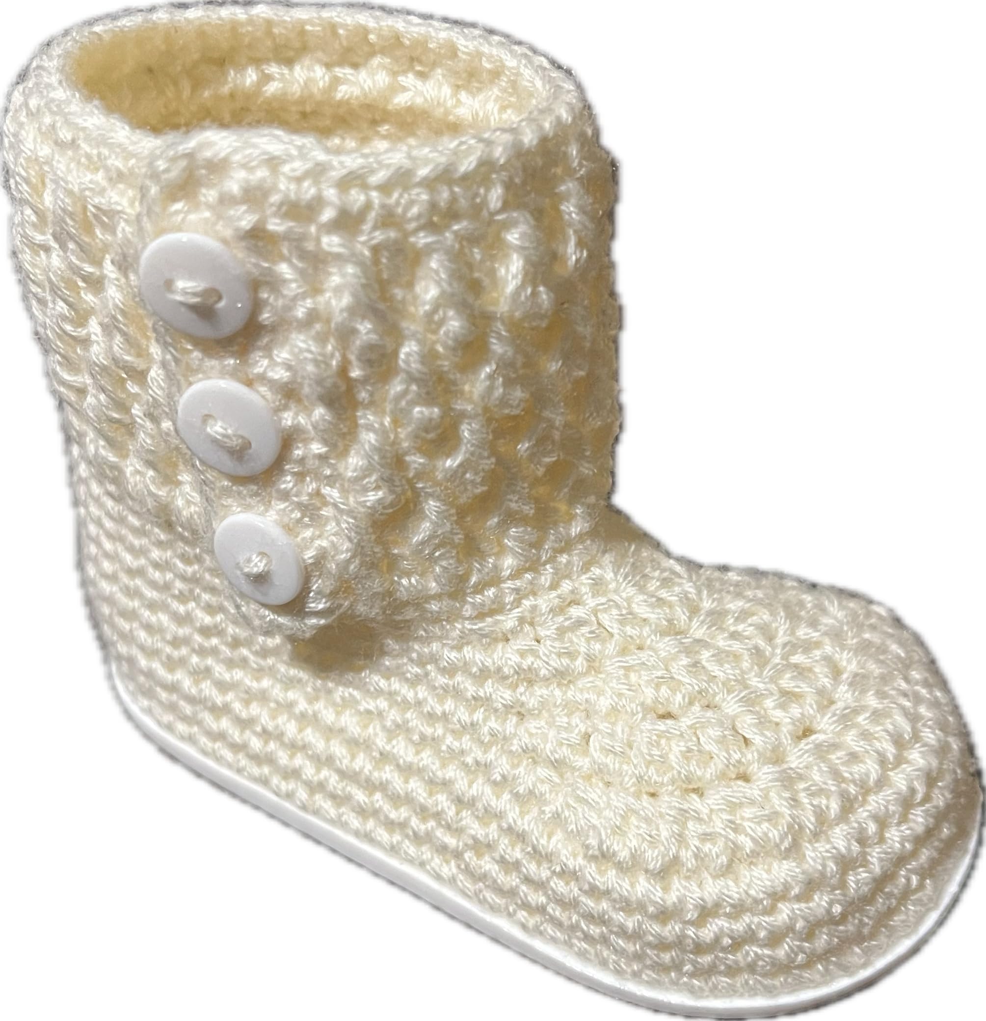 Scarpine per neonata realizzate all'Uncinetto o all'Uncinetto. Stivaletti con Bottone e rifinitura, Disponibili in Tutte Le Taglie Bimbo da 0 a 12 Mesi