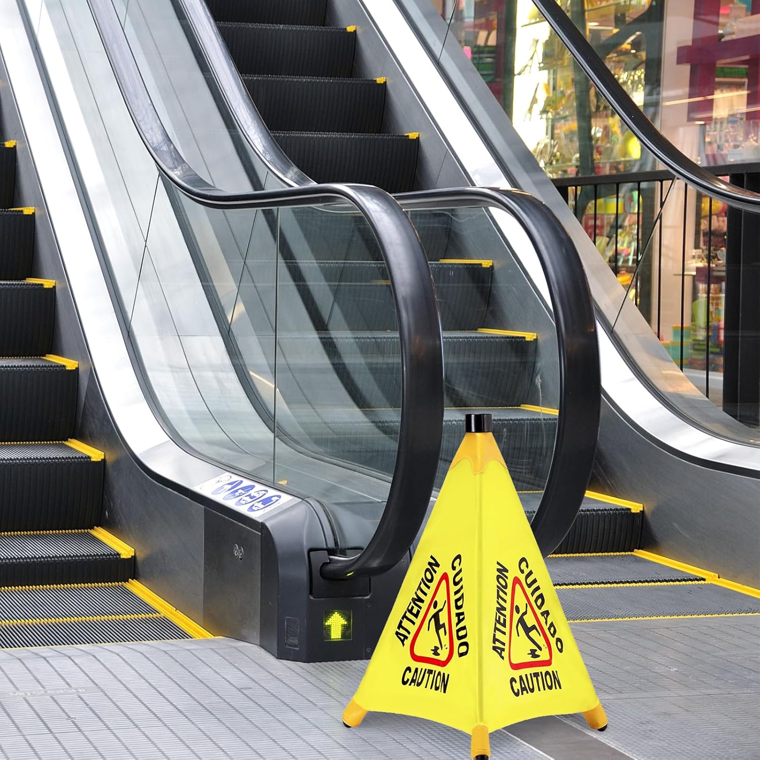 20 Pcs Pop up Wet Floor Sign with Storage Tube 20 Inch Wet Safety Signs Commercial Caution Safety Cone Pop up Caution Sign for Commercial Stores Grocery Restaurant Restroom Office Use
