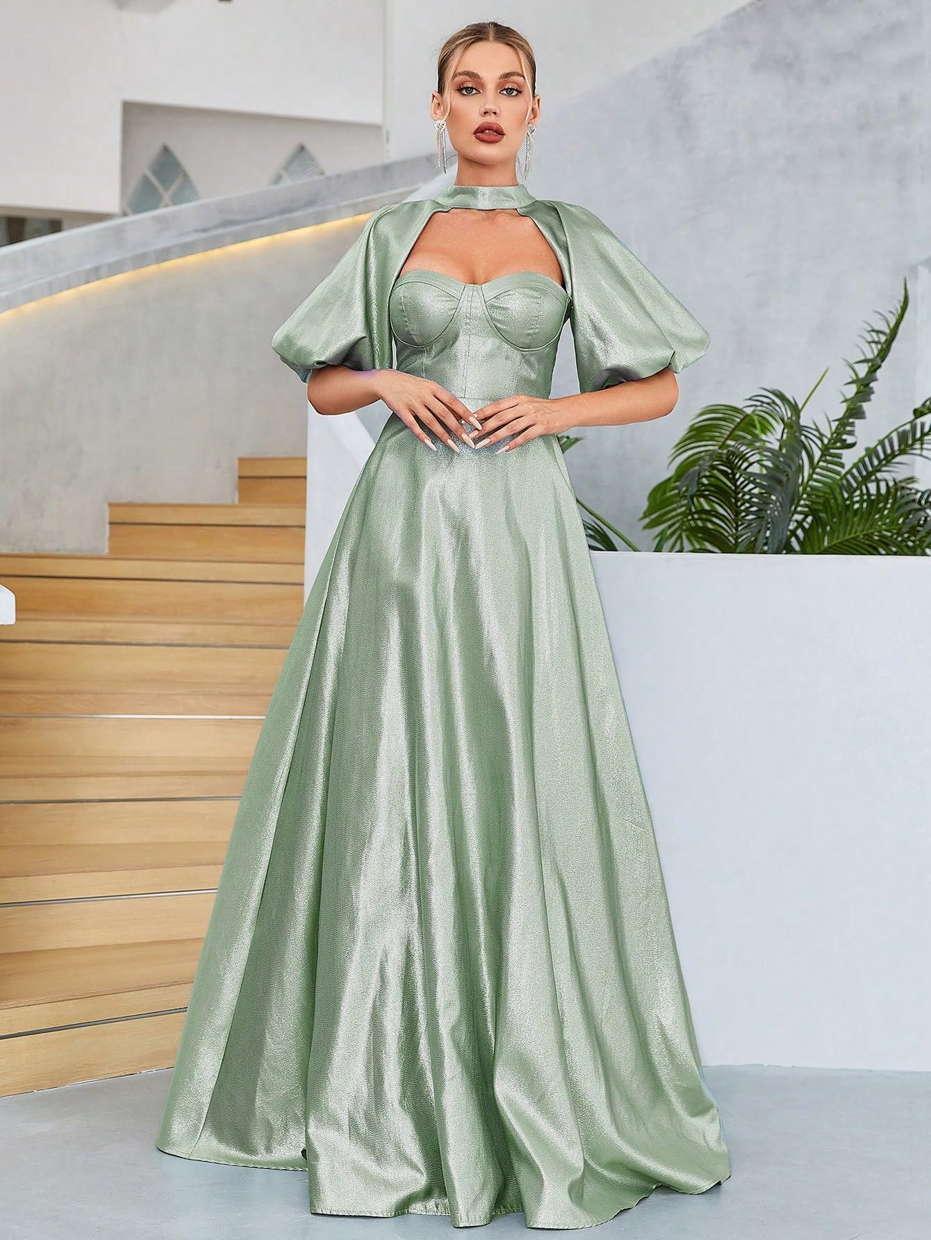 green emerald velvet dress Enchanted Forest Ruffle Dress main image 1