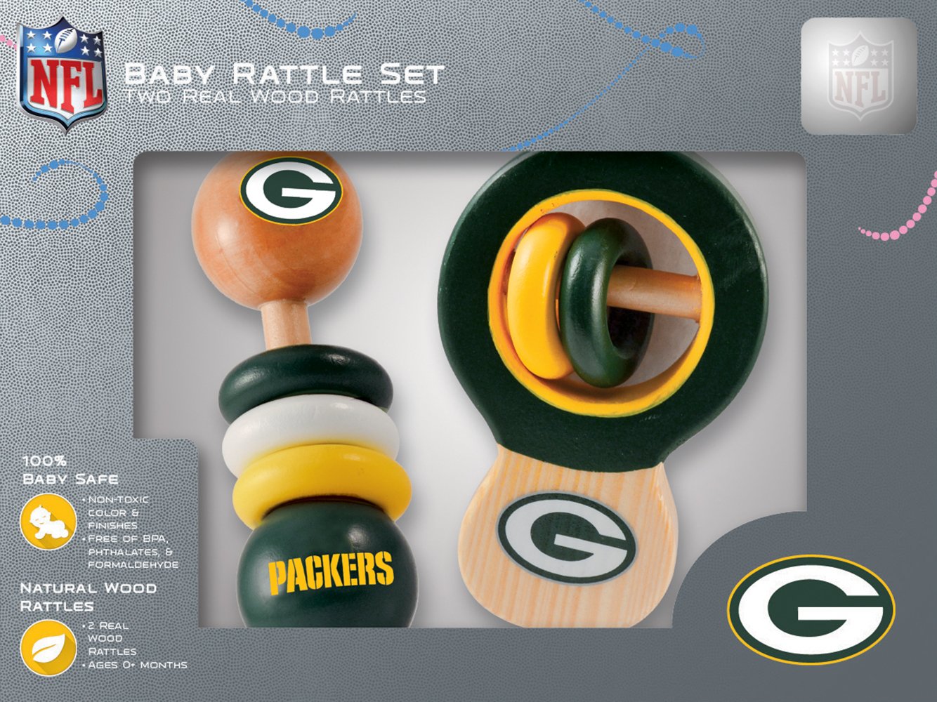 NFL Green Bay Packers Baby Rattle Set - 2 Pack