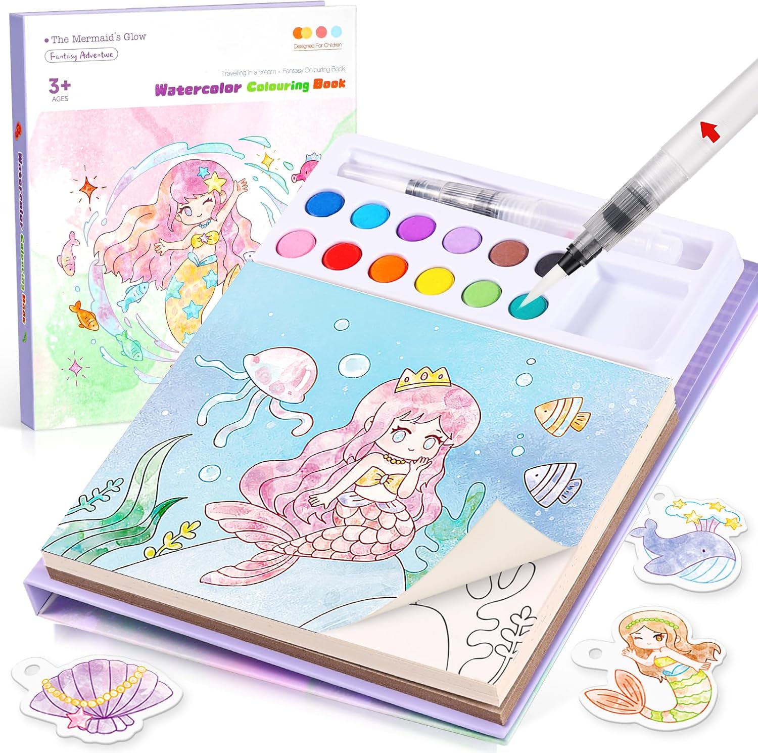 Accevo Paint with Water Coloring Books for Toddlers, Mess Free Watercolor Painting Sets Activity for Kids Arts Crafts Gift Toy for Boy Girl Ages 4 5 6 7 8 Christmas Stocking Stuffers Birthday