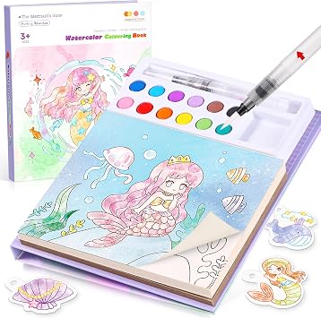 Accevo Paint with Water Coloring Books for Kids, Watercolor Painting Sets for Kids Ages 3-5 4-8, Arts and Crafts Drawing Activities Toy Birthday Gift for Boys Girls