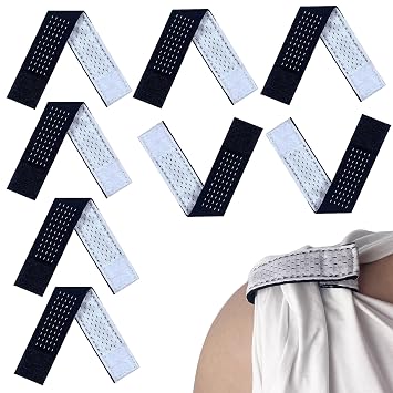 8 Count Softball Sleeve Holders Breathable Mesh Material, Adjustable Straps for Sports Bands, Baseball, Soccer, Sports Shirts - Black, White