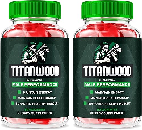 Paquete de 2 gomitas Titan Wood Fórmula potente para energía, resistencia, impulso y soporte de rendimiento diario Gomitas TitanWood de gran sabor
