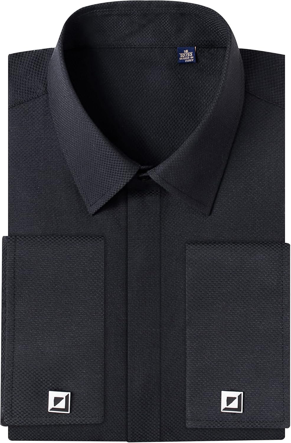 Alimens & Gentle Men's Dress Shirts French Cuff Long Sleeve Regular Fit Formal Tuxedo Cufflinks Shirt