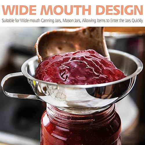 Vista 19 de Anaeat Embudo de cocina de acero inoxidable, embudos de cocina multiusos de metal de grado alimenticio con 2 filtros de filtro extraíbles