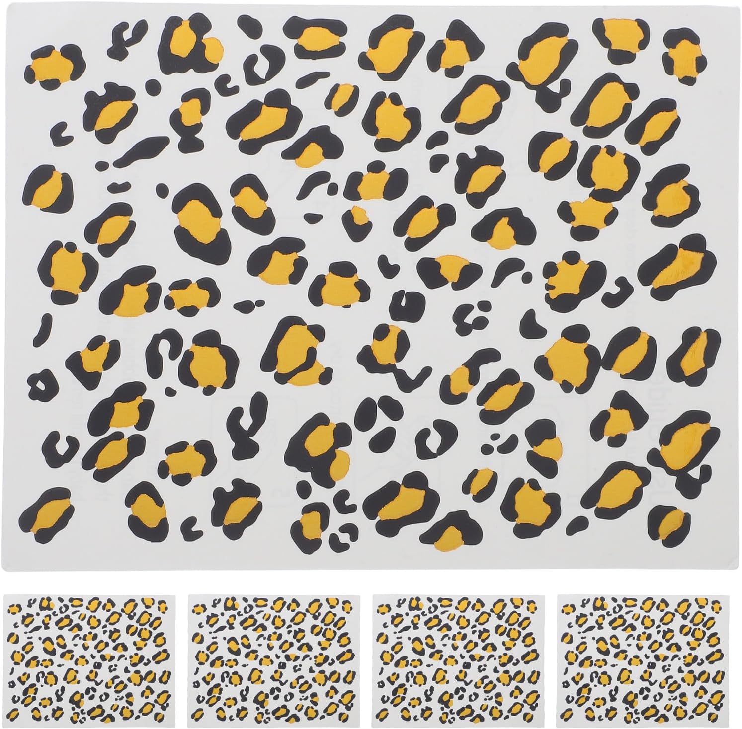 6pcs Leopard Pattern Temporary Body Tattoos Metallic Gold Transfer Stickers for Women Party Decor and Halloween Makeup Removable Fake Skin Decals