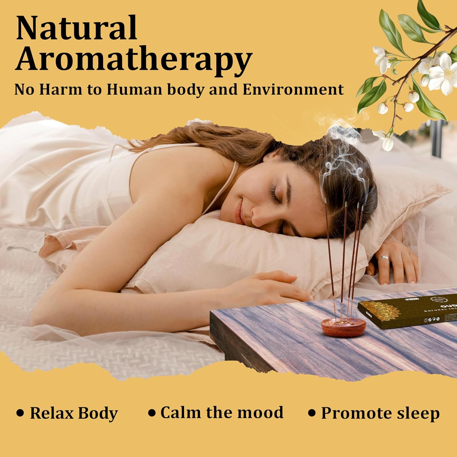 Pure Oud Agarwood Incense Sticks, 100%-Natural Charcoal Free Organic Non Toxic Clean Burning Handmade Insence Sticks 100 gm Pack, Raajsee Meditation Gifts – Spritual Cleansing - Image 6