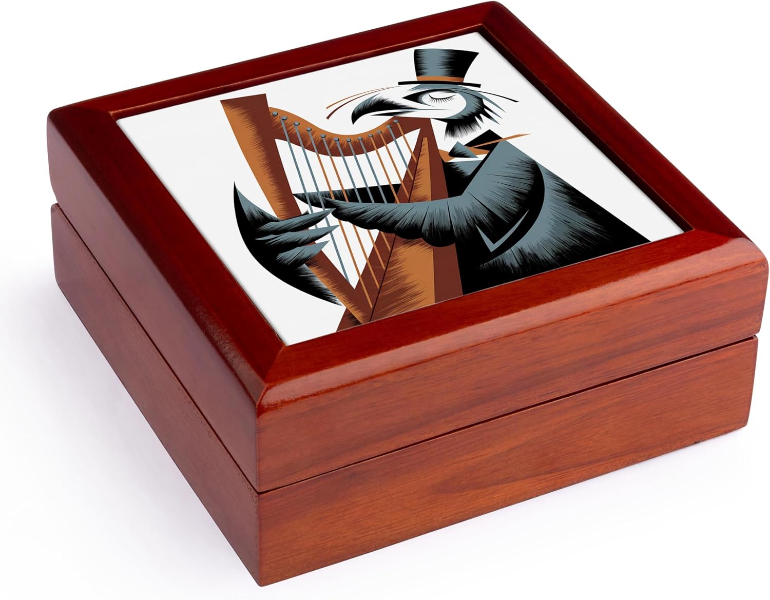 3dRose Funny Cool Buzzard Playing Jewelry Box 7 x 7 inch with 4 inch tile