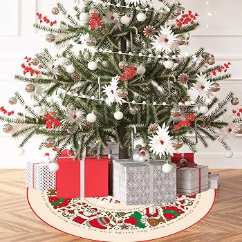 Gonna Per Albero Di Natale Rossa Gujey: Tappeto 90 Cm Per Una Base Perfetta