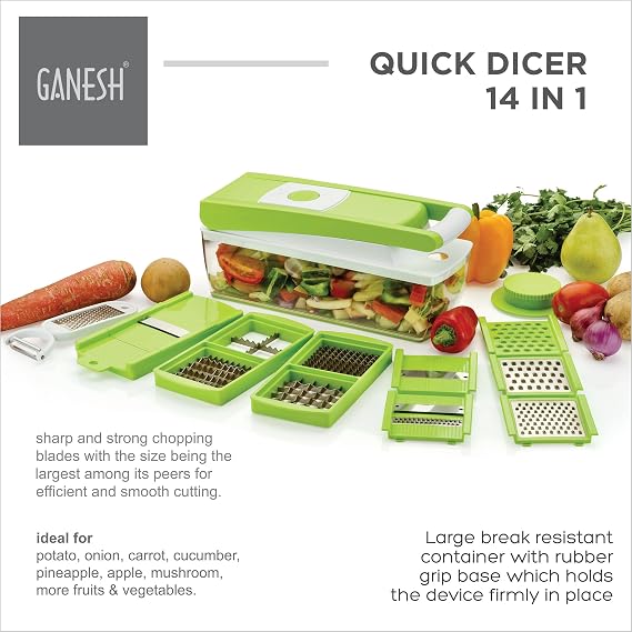 Ganesh Quick Plastic Dicer, Green