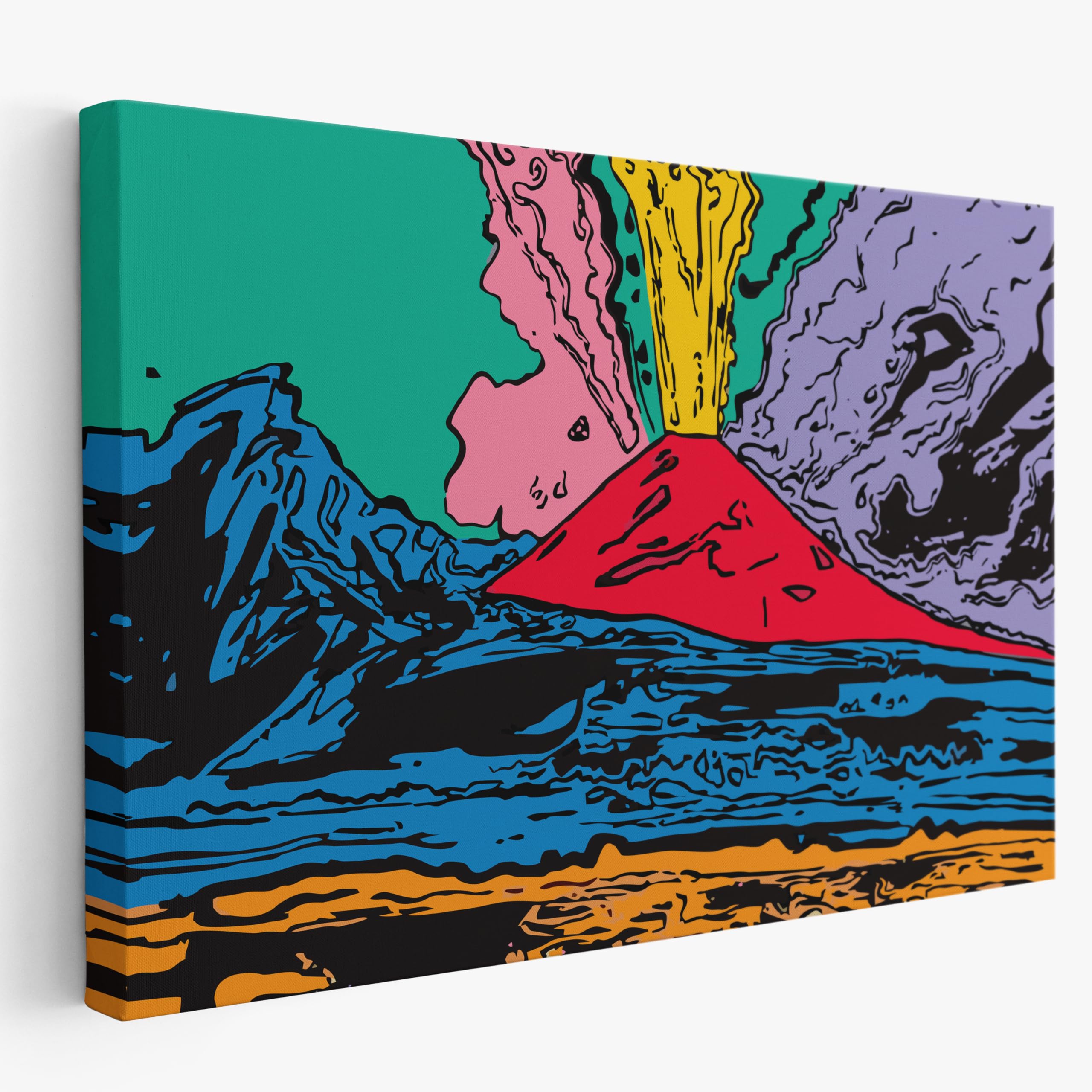 Artis Laboratory PosterAndy Warhol Riproduzione Vesuvio Napoli 100x150cm - Stampa su Tela Artistica SENZA CORNICE, Quadri Moderni Soggiorno, Arredo Casa Ufficio, Eco-Friendly, Made in Italy