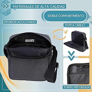 Borsello Uomo Coronel Tapiocca - Tracolla Regolabile Con Tante Tasche, Made In Spain - Foto 10
