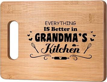 Gifts for Grandma,Birthday Mothers Day Grandma Gifts for Nana Gigi Mimi from Grandkids,Everything is Better in Grandmas Kitchen Decor,Personalized Bamboo Cutting Board for Best Grammy Grandparents