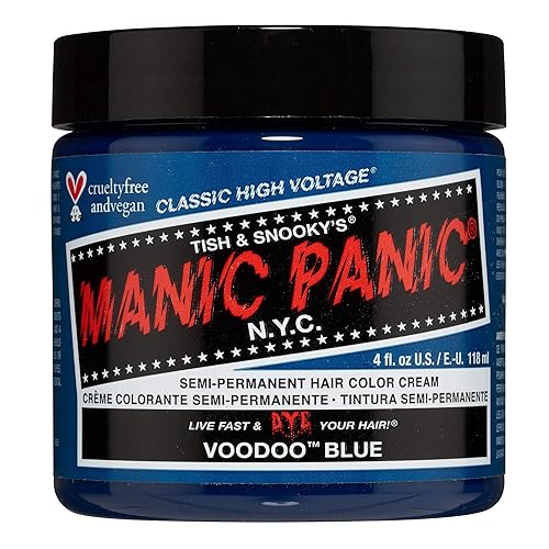 MANIC PANIC Classic Voodoo Blue Semi Permanent Hair Color - Dark Greenish Blue Hair Dye for Women & Men That Lasts 4-6 Weeks - Vegan, Ammonia & Cruelty-Free - Create & Mix Custom Shades (4oz)