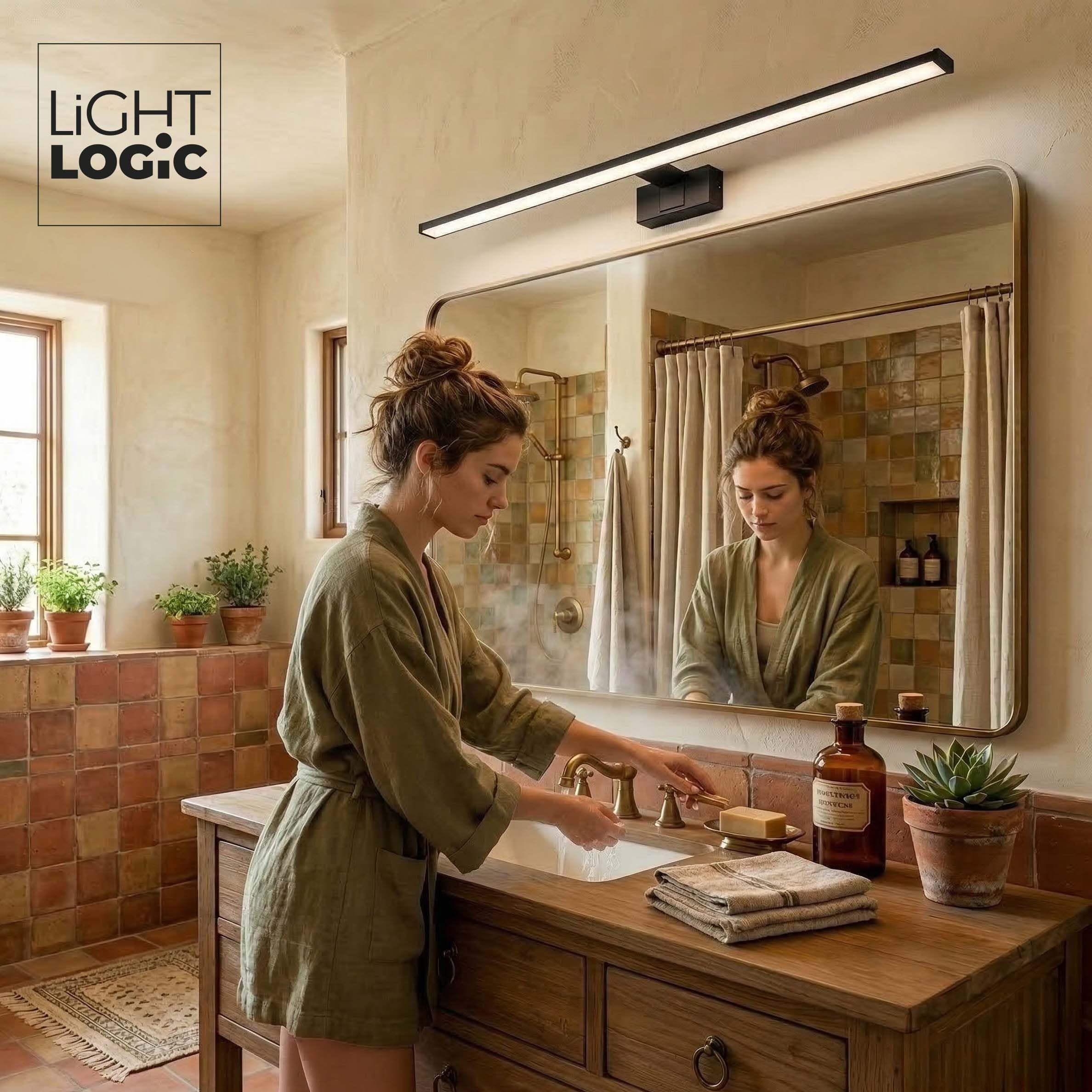 Lampa łazienkowa LL WALL LAMP 15W czarna kinkiet nad lustro 80cm IP44 LED