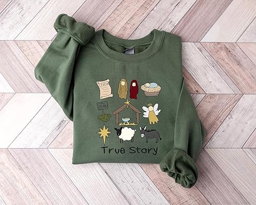 Miniatura 6 de True Story Nativity Christmas Shirt, Christmas Jesus Shirt, Faith Based Christmas T Shirt, True Story Sweatshirt, Christmas Gifts Crewneck