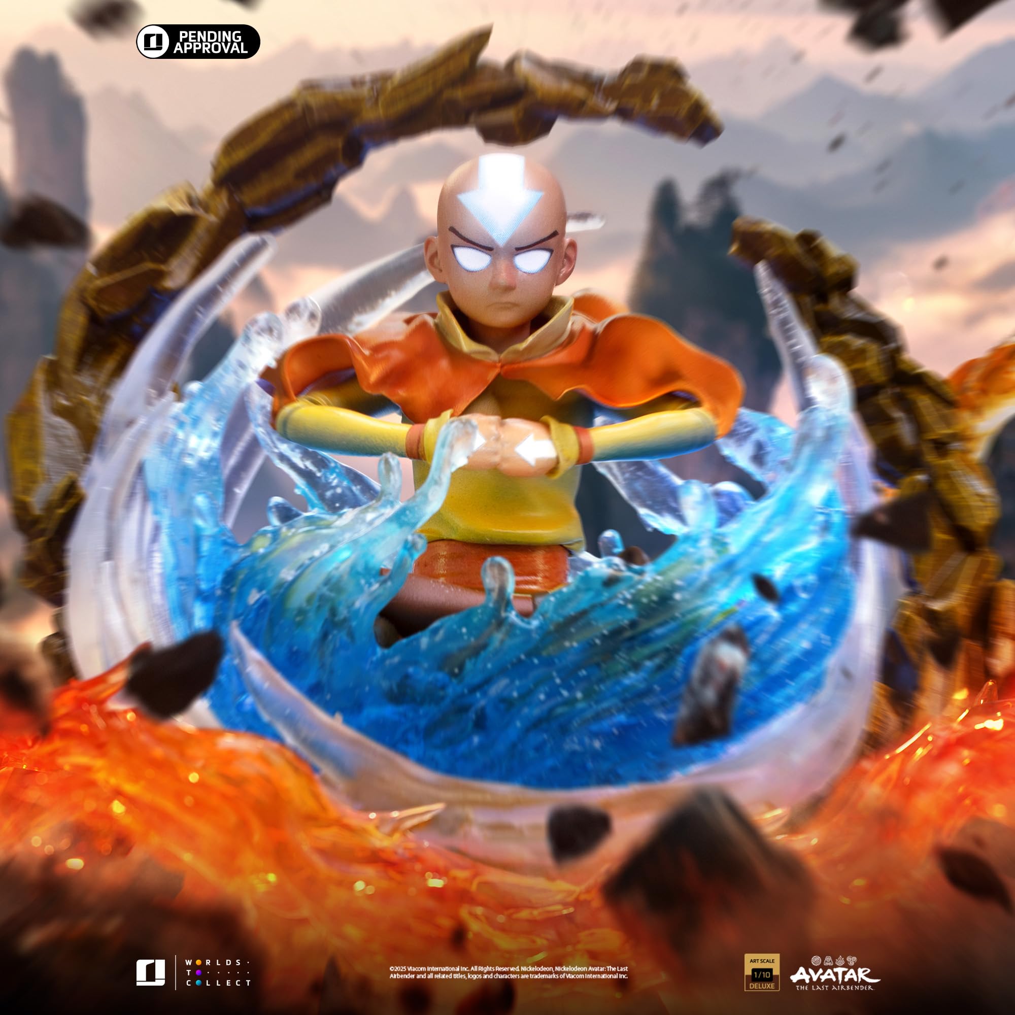 Iron Studios Statua da collezione Art Scale 1/10 Aang Avatar: la leggenda di Aang Polystone resina multicolore 21,1 cm