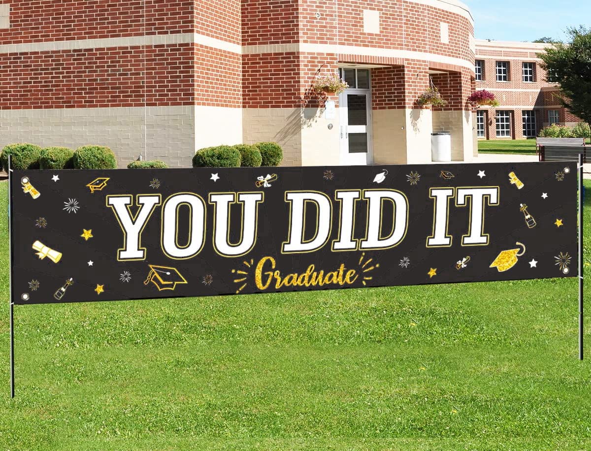Buy Graduation Decorations 2022 98x18 Inch Light Black Gold