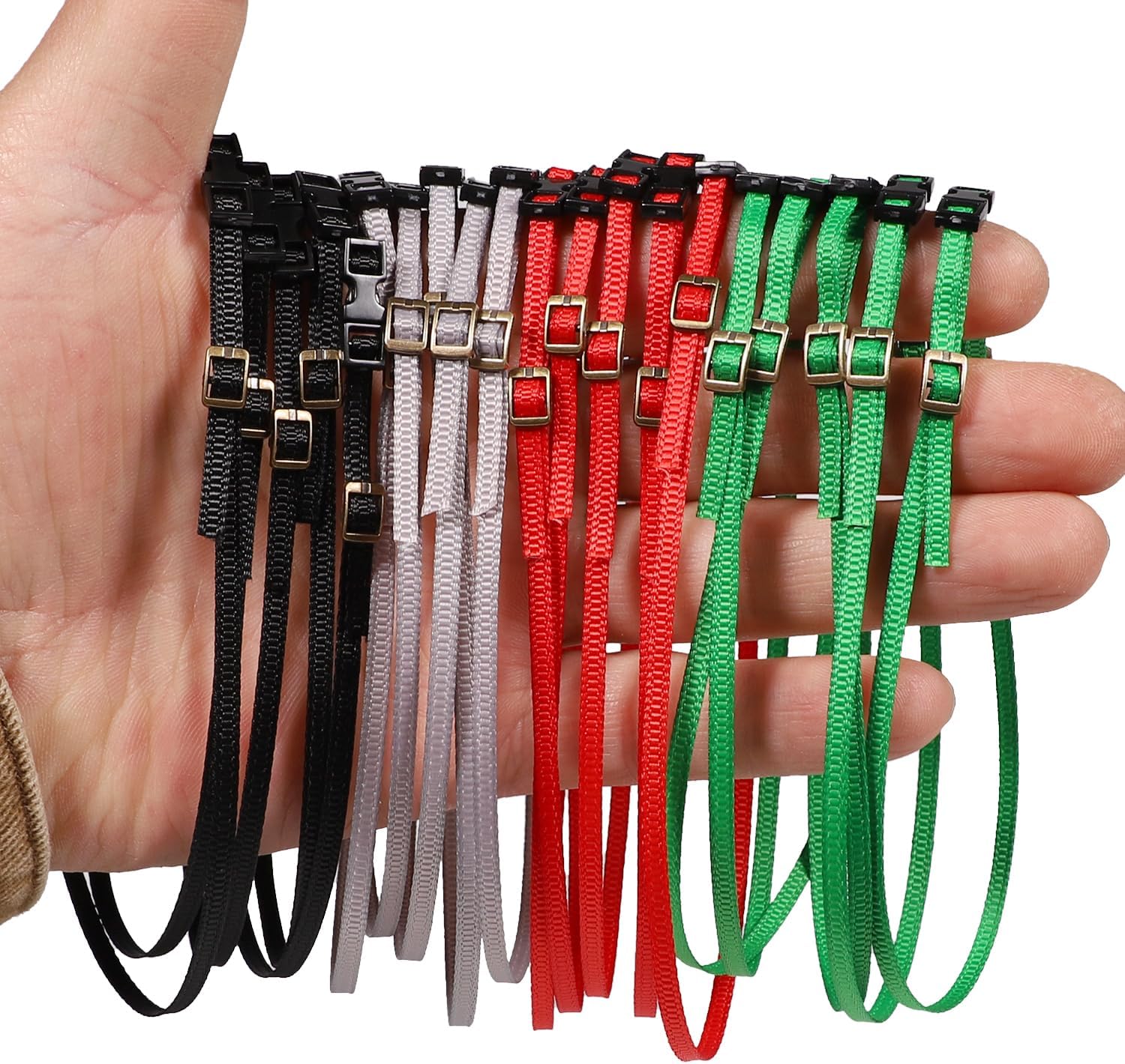 5 Pack RC Crawler Roof Rack Tie Down Straps with Buckles, 300mm, for 1/10 1/18 1/24 Scale Models Compatible with SCX24 TRX4M TRX4 TRX6 SCX10 (Green)