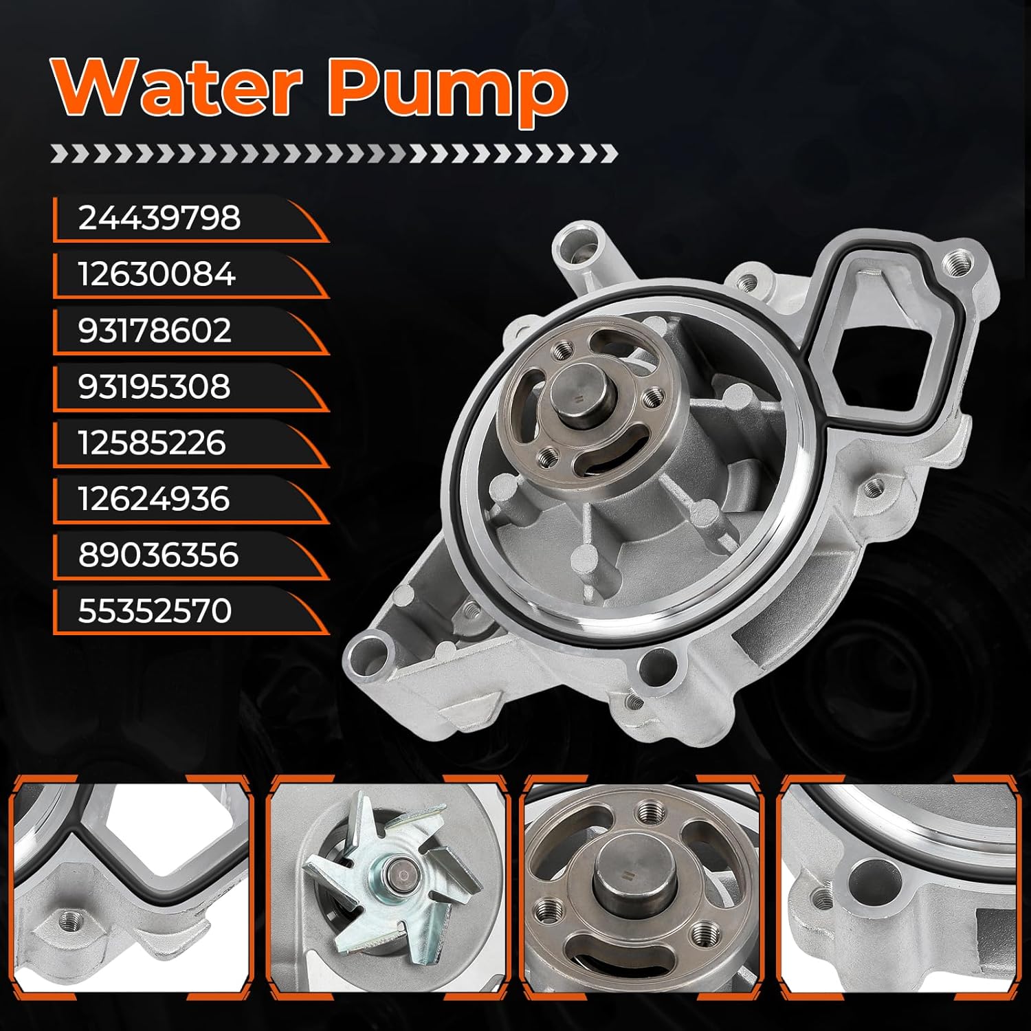 2.4 Timing Chain Kit w/Water Pump Fit For Chevy Equinox Malibu | Fit For GMC Terrain | Fit For Buick Regal Lacrosse Verano, 2.2 2.4L Ecotec w/VCT Selenoid Actuator, Replaces# 94201S 90537632