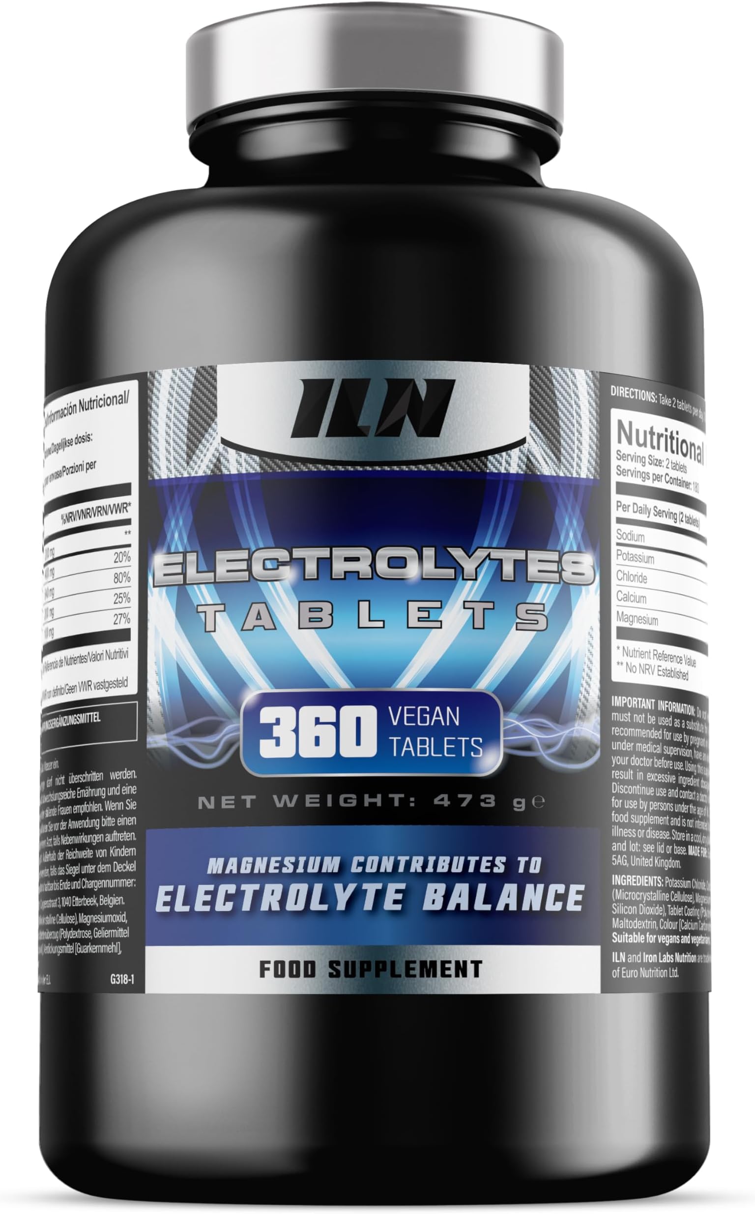 Electrolytes Tablets XXL - 1500mg Electrolytes - Keto Suitable Electrolyte Supplement - Vegan & Vegetarian (360 Tablets)