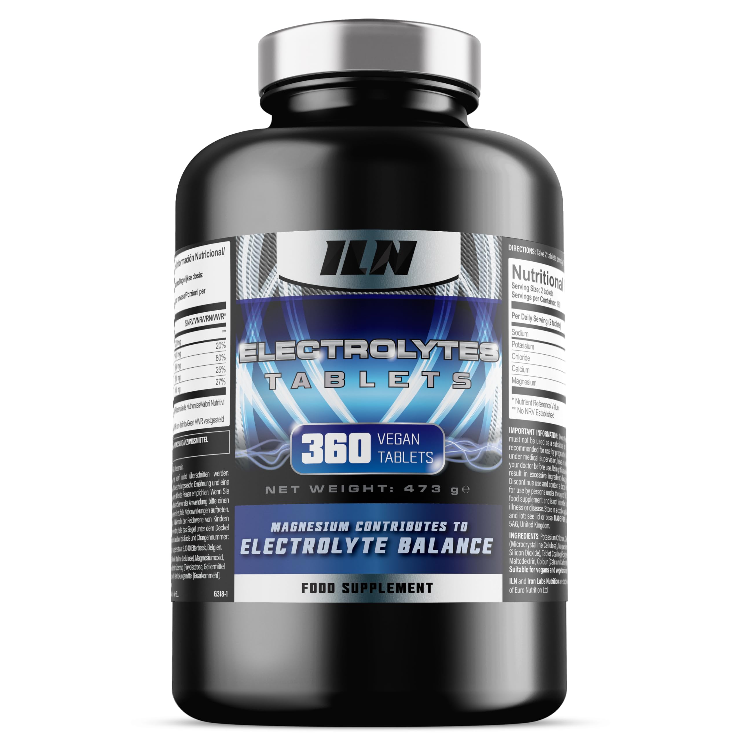 Electrolytes Tablets XXL - 1500mg Electrolytes - Keto Suitable Electrolyte Supplement - Vegan & Vegetarian (360 Tablets)