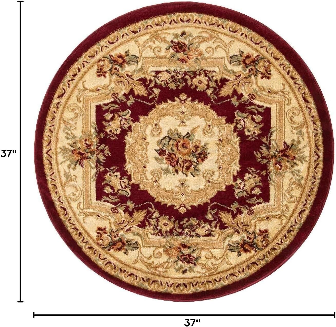 Unique Loom Versailles Collection Area Rug - Henry (3' 1" Round Red/Brown)