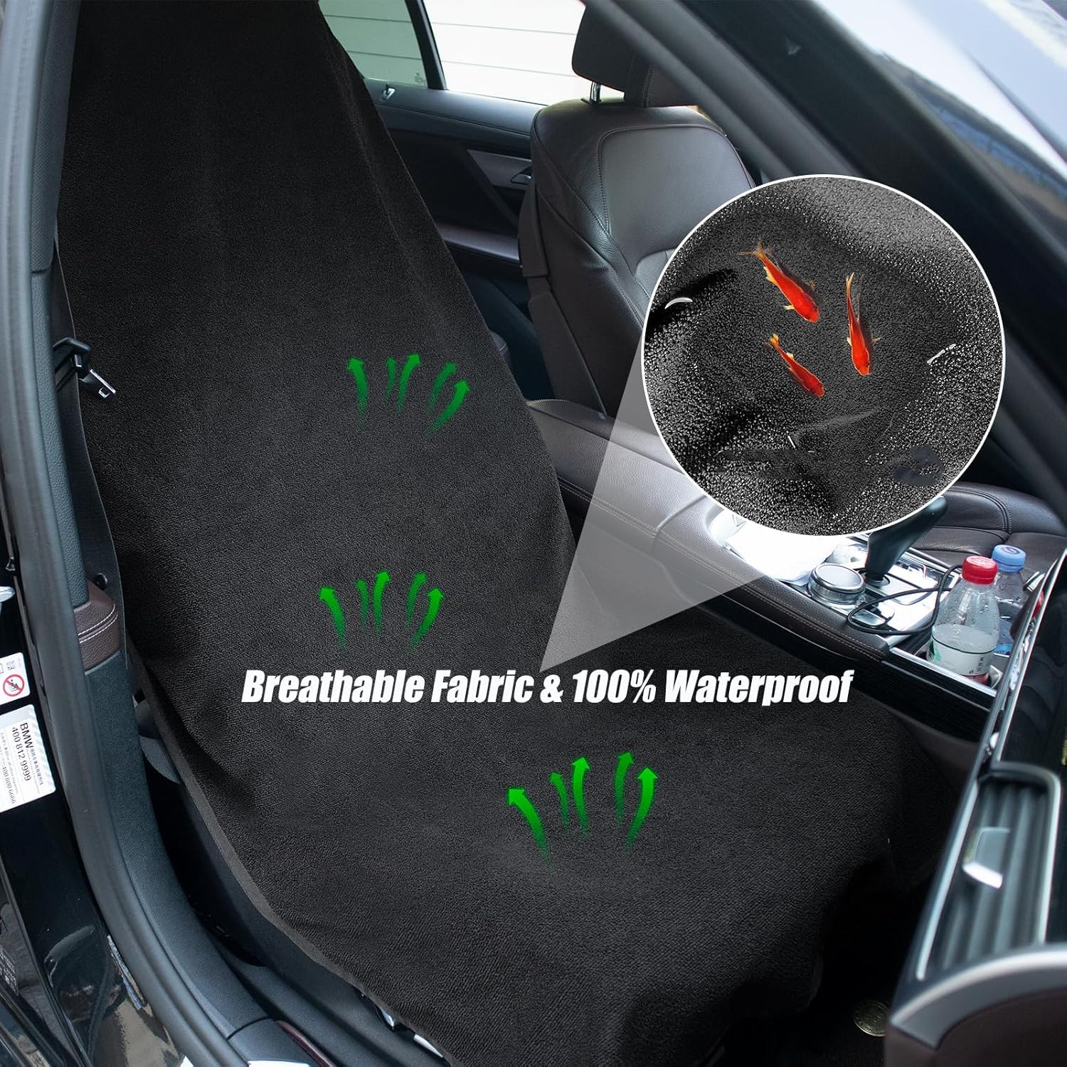 Einesin Funda Impermeable para Asiento de Coche, Toalla Antideslizante para Asientos Delanteros, Ajuste Universal para Gimnasio, Running, Mascotas, Lavable y Sin Olores