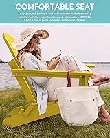 Vista 31 de SERWALL - Silla plegable Adirondack para patio, jardín, exterior, resistente a la intemperie, sillas para hoguera, color naranja