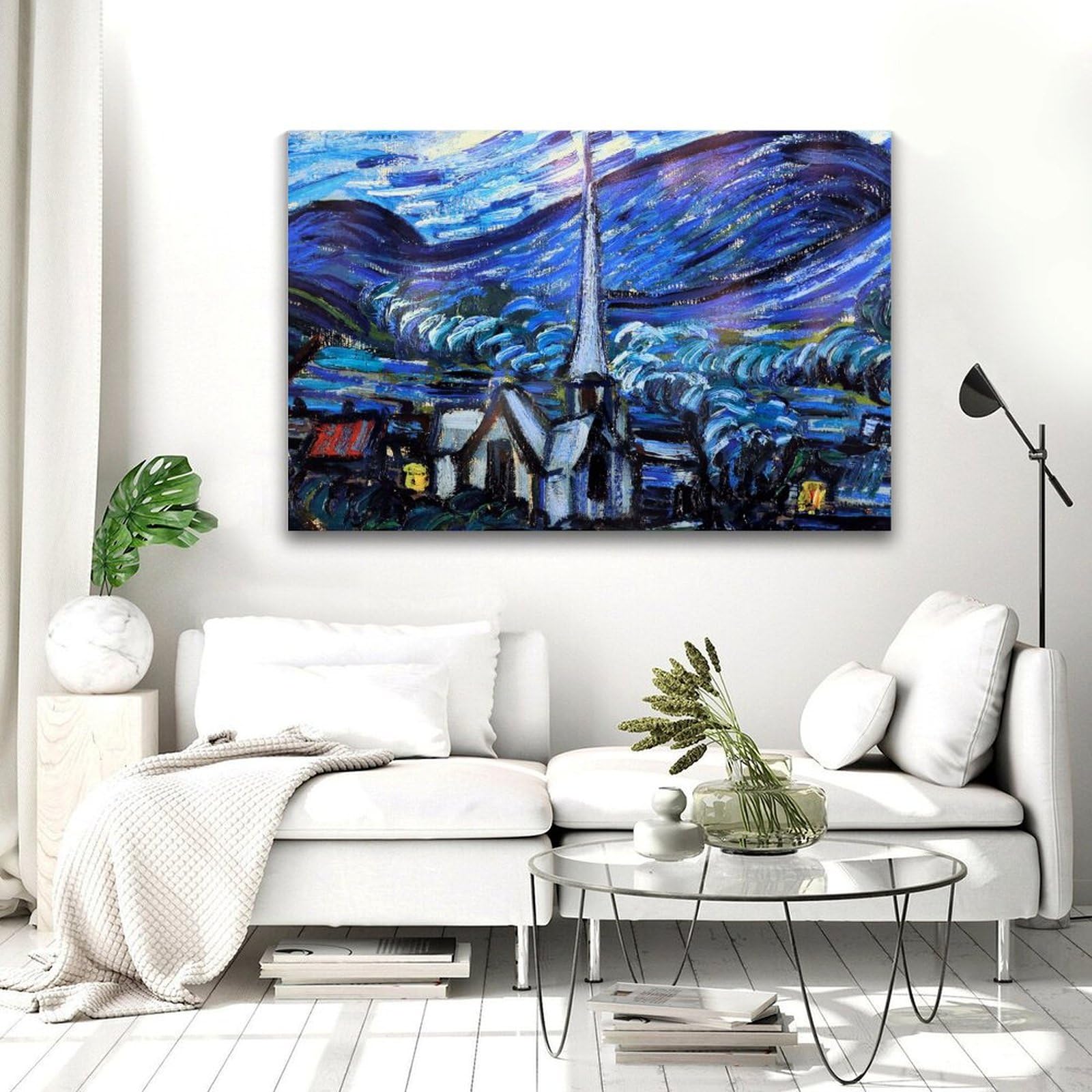 Amazon.co.jp: フィンセント・ファン・ゴッホ 1889年作「星月夜（部分