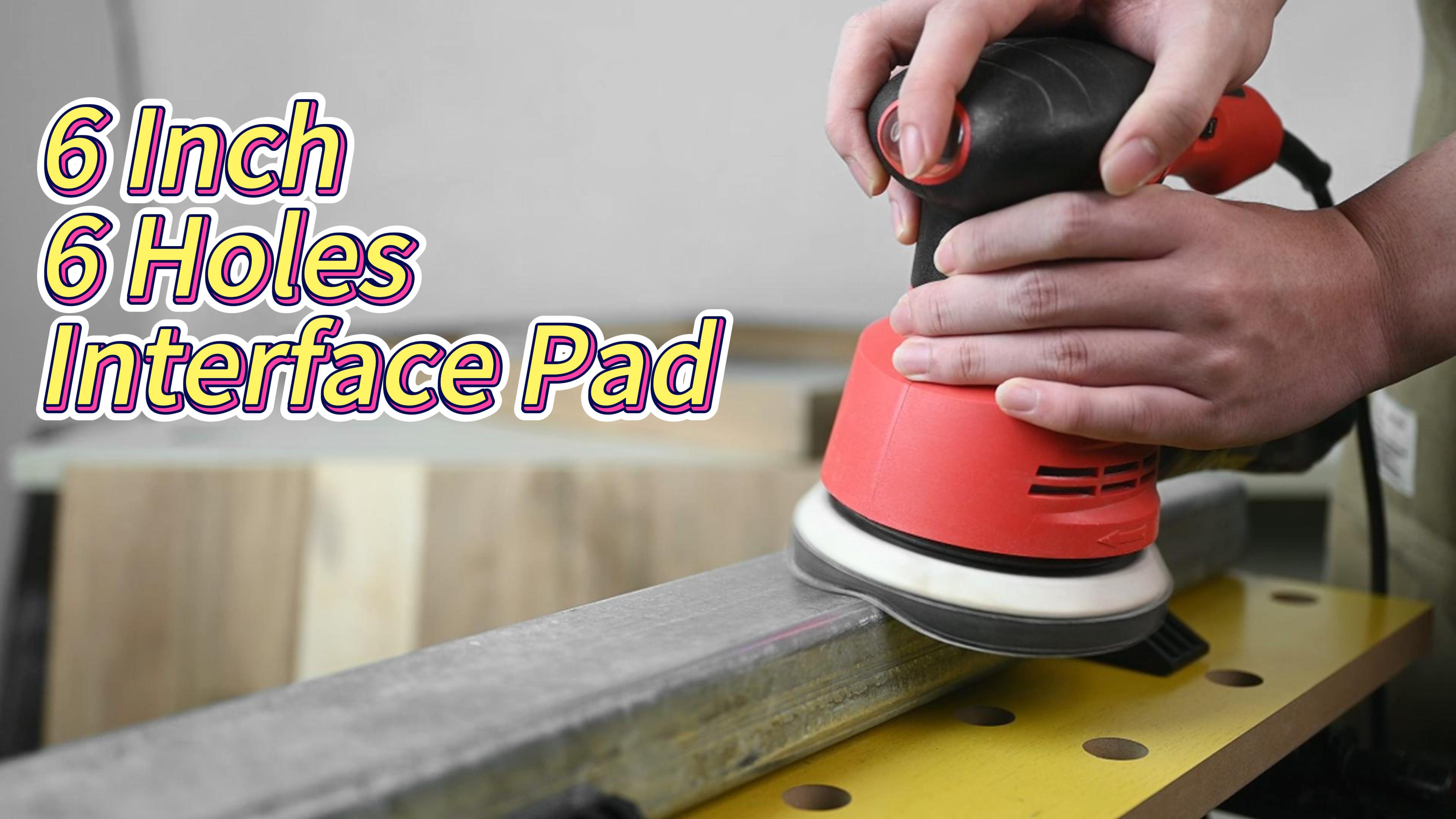 Image of 6 Inch 6 Holes Foam Sanding Pads 2Pcs Interface Pad | 150mm Hook and Loop, Sponge Cushion Buffer Backing Pad, Protection Polisher for Orbital Sander