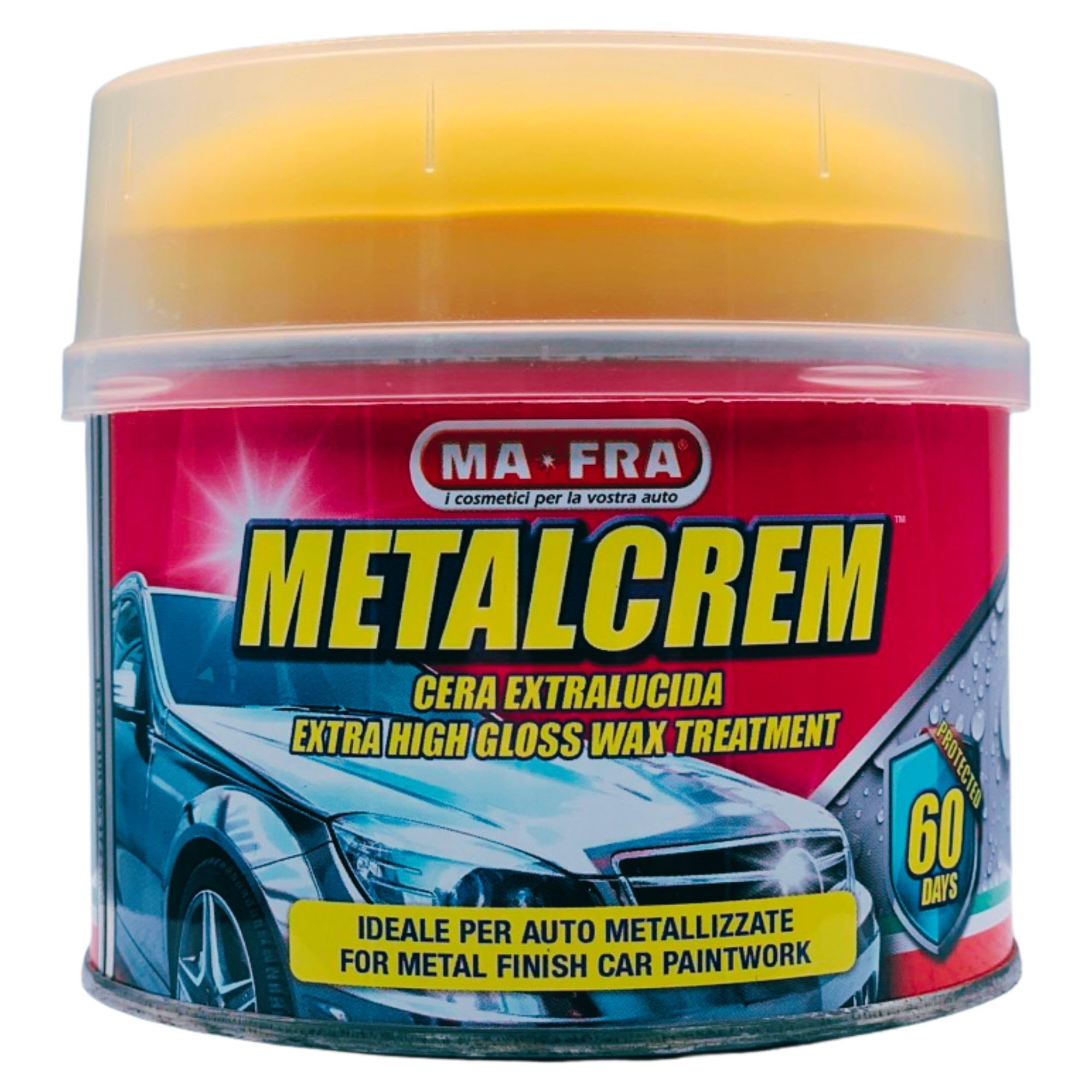 Cera Extralucida METALCREM, Ideale Per Auto Metallizzate. Rinnova e Lucida Il Colore Dell'Auto, Crea Una Pellicola Protettiva 250ml (4 Unità)
